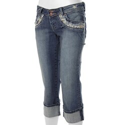 Yakum Junior's Denim Leopard Print Capris
