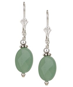 Charming Life Sterling Silver Green Aventurine Drop Earrings