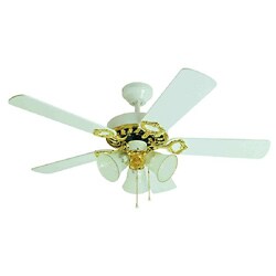 White Polished Finish 42-inch Ceiling Fan