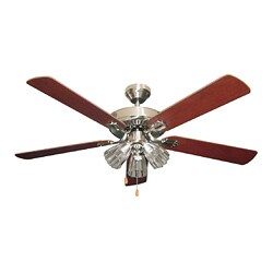 Brushed Nickel Finish 52-inch Ceiling Fan
