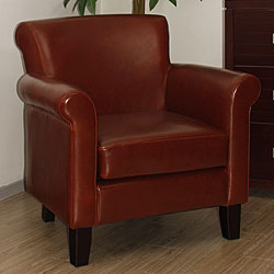Cosmopolitan Cognac Leather Arm Chair