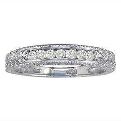 10k White Gold 1/8ct TDW Diamond Wedding Band (K, I2)