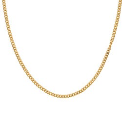 14k Yellow Gold over Silver 18-inch Curb Chain