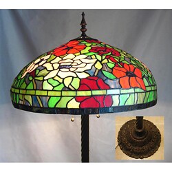 Tiffany-style Stained Glass Peony Floor Lamp
