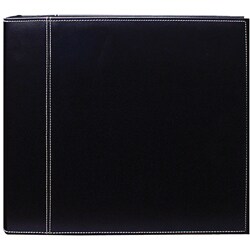Black Leatherette 12x12 Memory Book Binder with 40 Bonus Pages