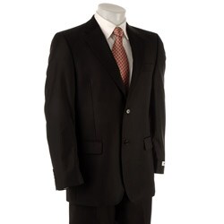 Pierre Cardin Men's Black Wool 2-button Suit