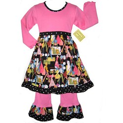 AnnLoren Girl's 'Go Shopping' 2-piece Dress Outfit