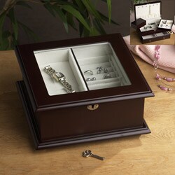 Dark Walnut Square Jewelry Box