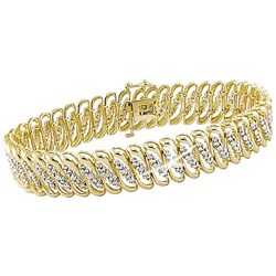 14k Yellow Gold Diamond Link Bracelet (I-J, I2-I3)