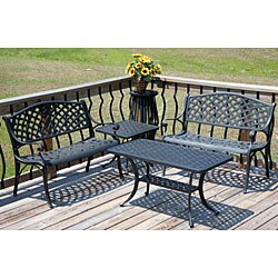 Nassau 4-piece Conversational Group Black Bench