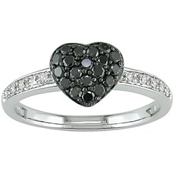 10k Gold 1/3ct TDW Black and White Diamond Ring (I-J, I2-I3)