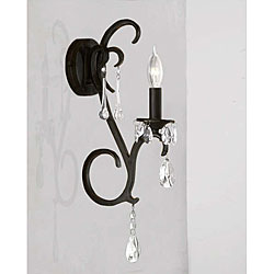 Iron and Crystal Wall Sconce