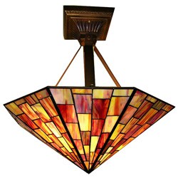 Tiffany-style Red Hanging Lamp