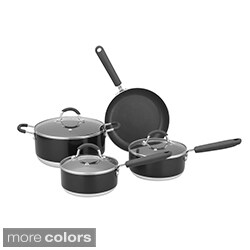 Heavy-duty 7-piece Nonstick Red Dual-tone Cookware Set