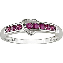 10k White Gold Ruby Heart Ring