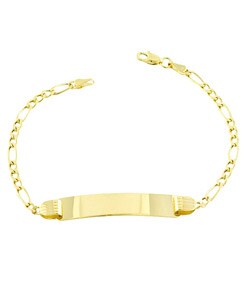 14k Yellow Gold ID Figaro Link Bracelet