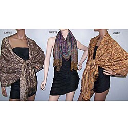 Multicolor Woven Faux Pashmina Wrap (Pack of 3)