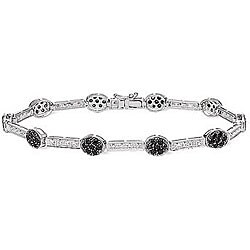14k Gold 2ct TDW Black and White Diamond Bracelet (H-I, I1-I2)