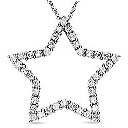 14k White Gold 1/2ct Diamond Star Necklace (H-I, I1-I2)