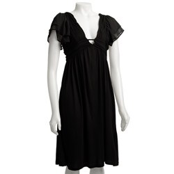 Kische Women's Flutter Sleeve Chiffon Dress