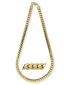 14k Gold Overlay 24-inch Tight Cuban Link Necklace