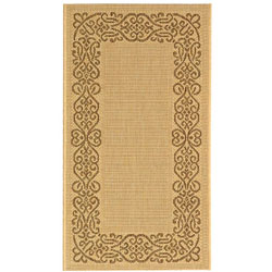 Indoor/ Outdoor Ocean Natural/ Brown Rug (2'7 x 5')