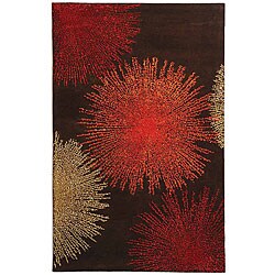 Handmade Soho Burst Brown New Zealand Wool Rug (3'6 x 5'6)