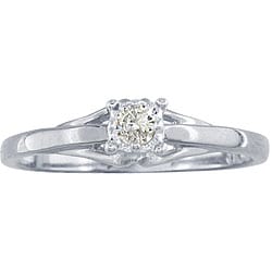 10k White Gold Diamond Promise Ring (K,I1)