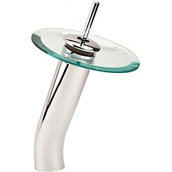 Glass Waterfall Vessel Chrome Faucet.