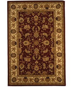 Handmade Isfahan Burgundy/ Ivory Wool and Silk Rug (6' x 9')