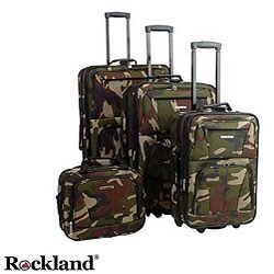 Rockland Deluxe Camouflage 4-piece  Luggage Set