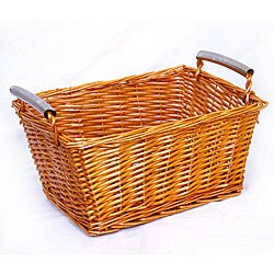 Metal-handled Wicker Rectangular Basket (Set of 12)