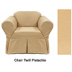 Twill Pistachio Chair Slipcover