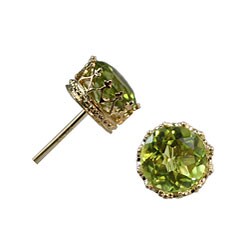 10k Yellow Gold Peridot Stud Earrings