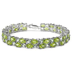 Sterling Silver Peridot and Blue Topaz Bracelet
