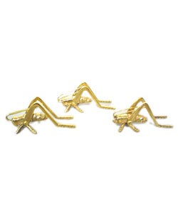 Brass Garden Cricket Statuettes (Set of 3)