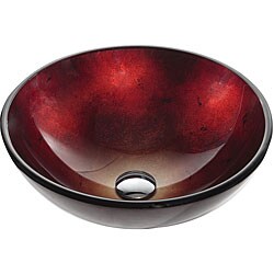 Kraus 14-inch Irruption Red Glass Vessel Sink