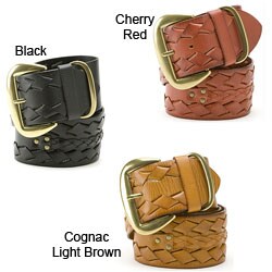 Linea Pelle Women's Leather Stitched Belt