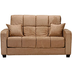 Cara Mocha Microfiber Futon Loveseat Bed