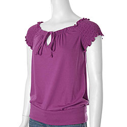 Belle du Jour Junior's Smocked Short-sleeve Top