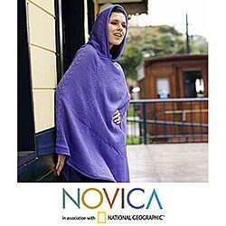 Alpaca Wool 'Indigo Lake' Poncho (Peru)