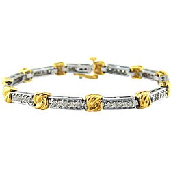 10k Two-tone Gold 1ct TDW Diamond Bracelet (J-K, I2)