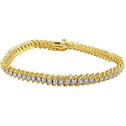 10k Yellow Gold 1ct TDW Diamond Bracelet (J/K, I2/I3 )