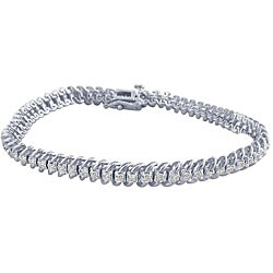10k White Gold 1ct TDW Diamond Bracelet (J-K, I2-I3)