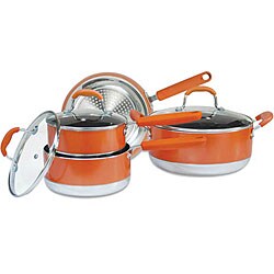 Concord 7-piece Orange Nonstick Cookware Set
