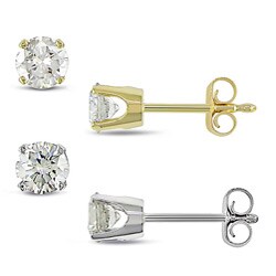 14k Gold 1/2ct TDW Round Value Diamond Studs (J-K, I2-I3)