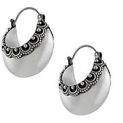 Sterling Silver Wide Hoop Earrings