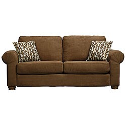 Olga Rolled Arm Dark Brown Microfiber Sofa