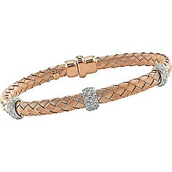 14k Pink Gold 1/2ct TDW Diamond Bangle Bracelet (GHI, SI)