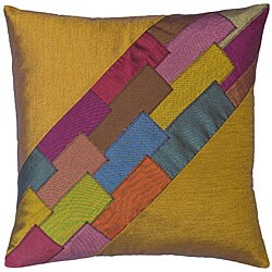 Gold and Patchwork Thai Silk Cushion Cover